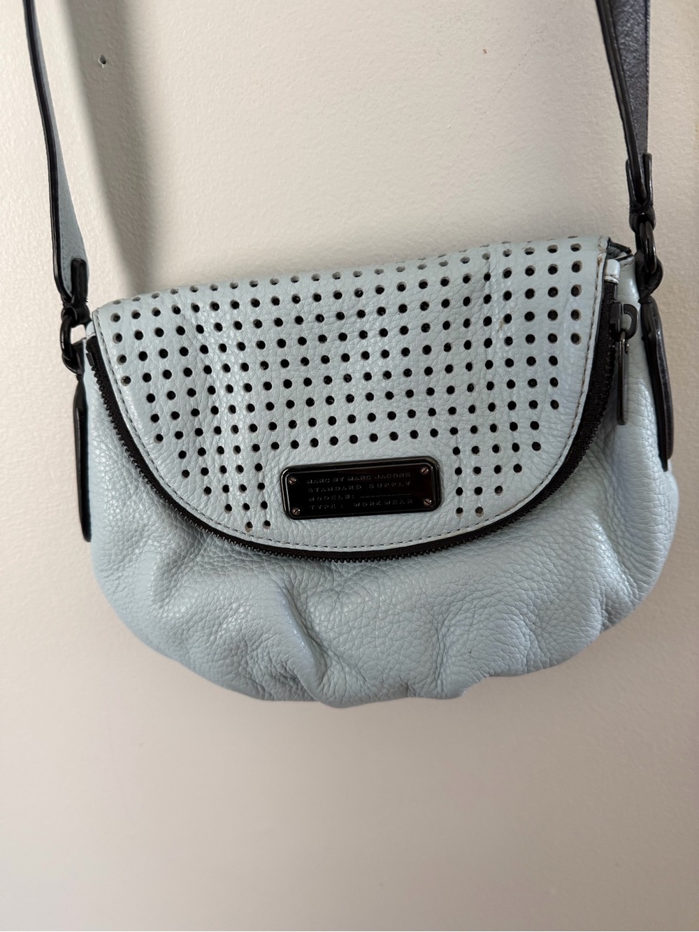 Marc Jacobs Light Blue Perforated Leather Crossbody